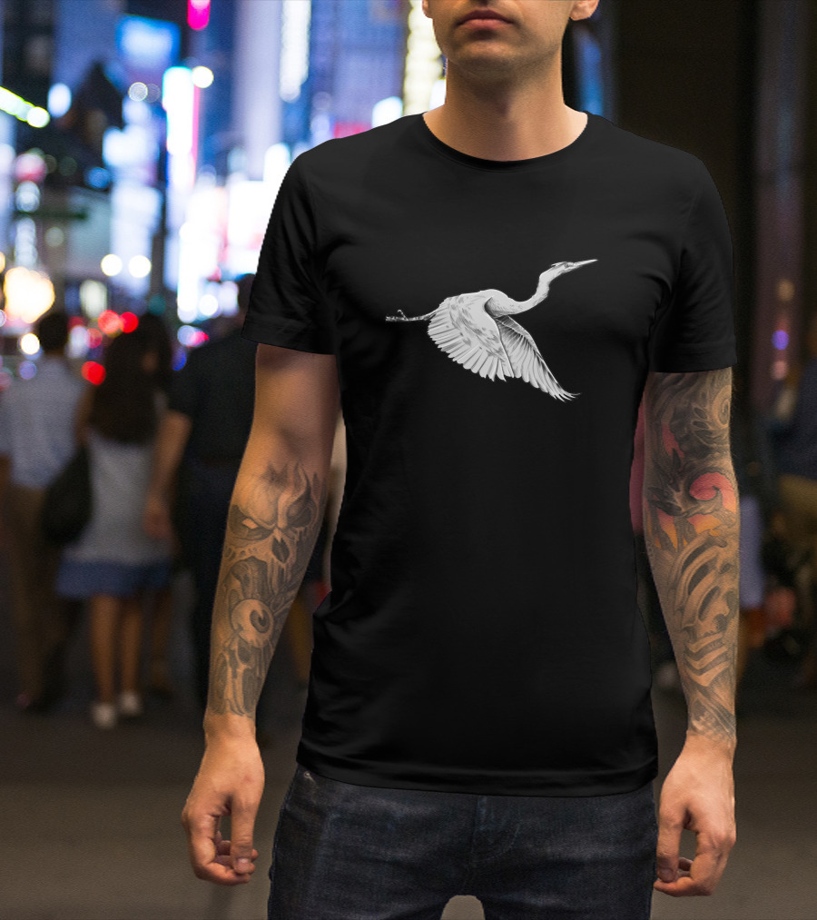 Aurora 534488 White Heron In Flight T-Shirt