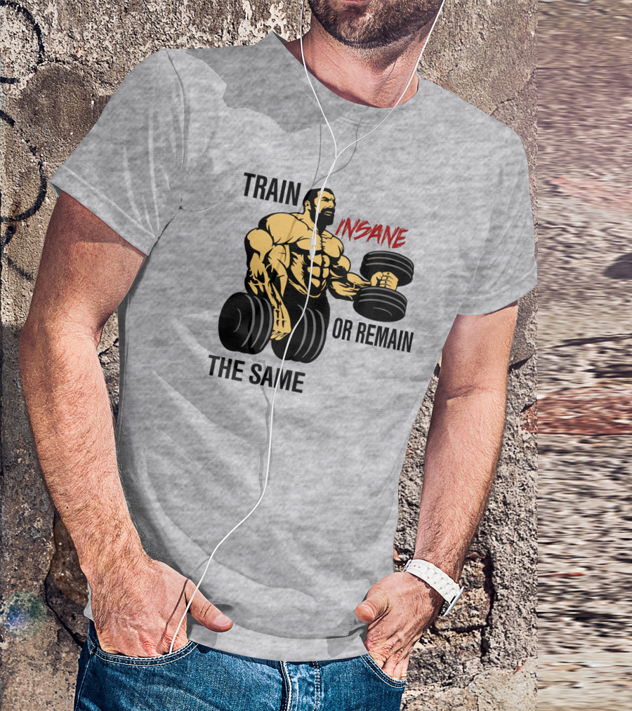 Train Insane Or Remain The Same Fitness And Bodybuilding T-Shirt