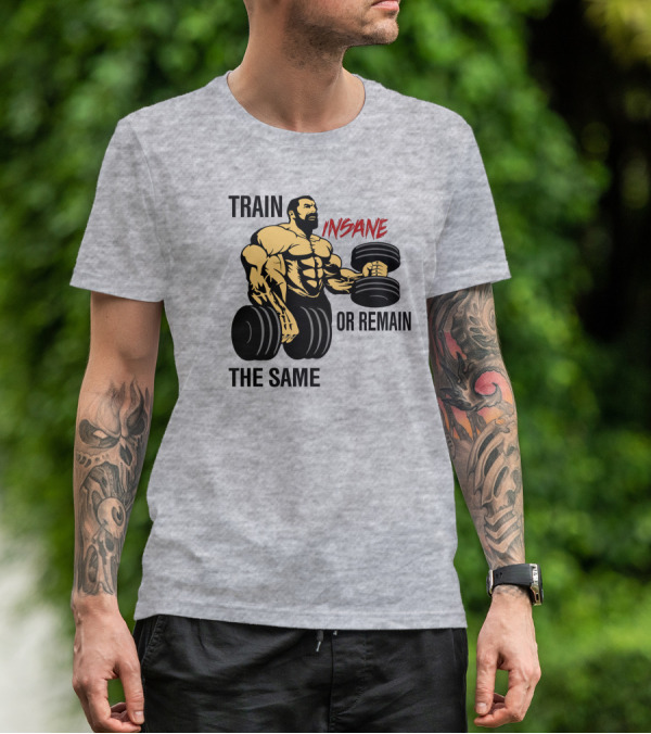 Train Insane Or Remain The Same Fitness And Bodybuilding T-Shirt