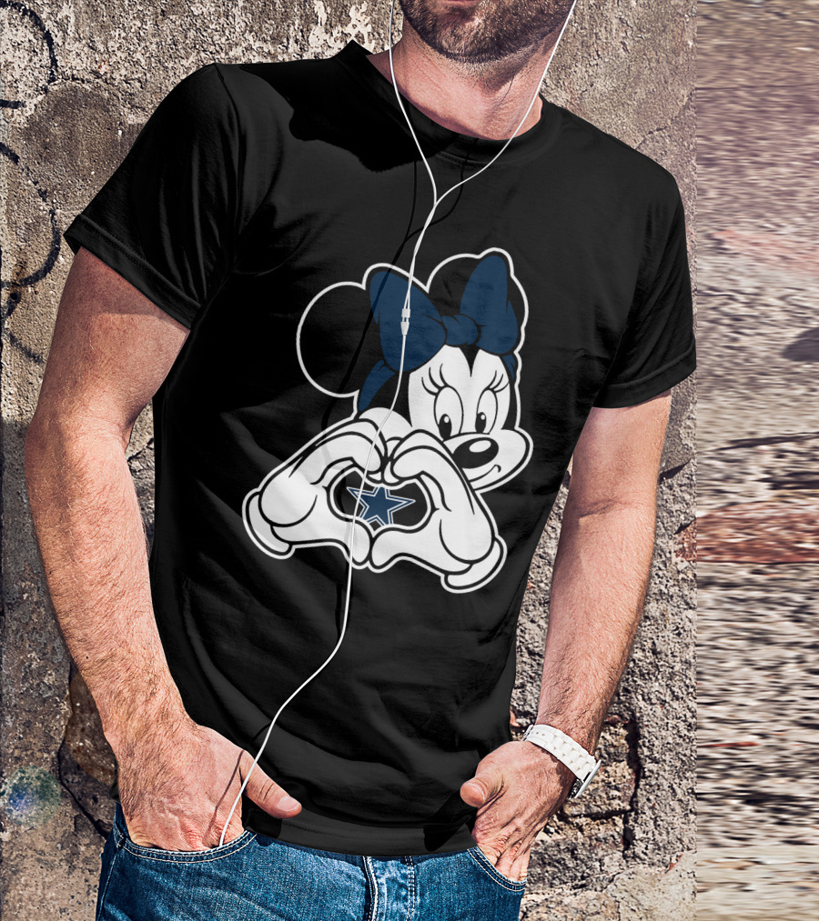 Minnie Mouse Heart Hands Dallas Cowboys Star T-Shirt