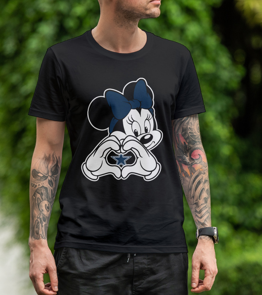 Minnie Mouse Heart Hands Dallas Cowboys Star T-Shirt