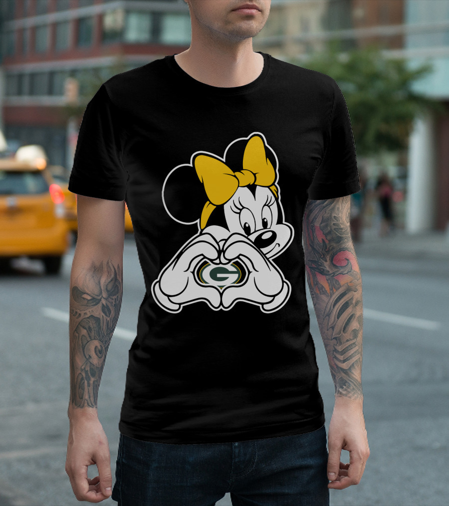 Minnie Mouse Heart Green Bay Packers T-Shirt