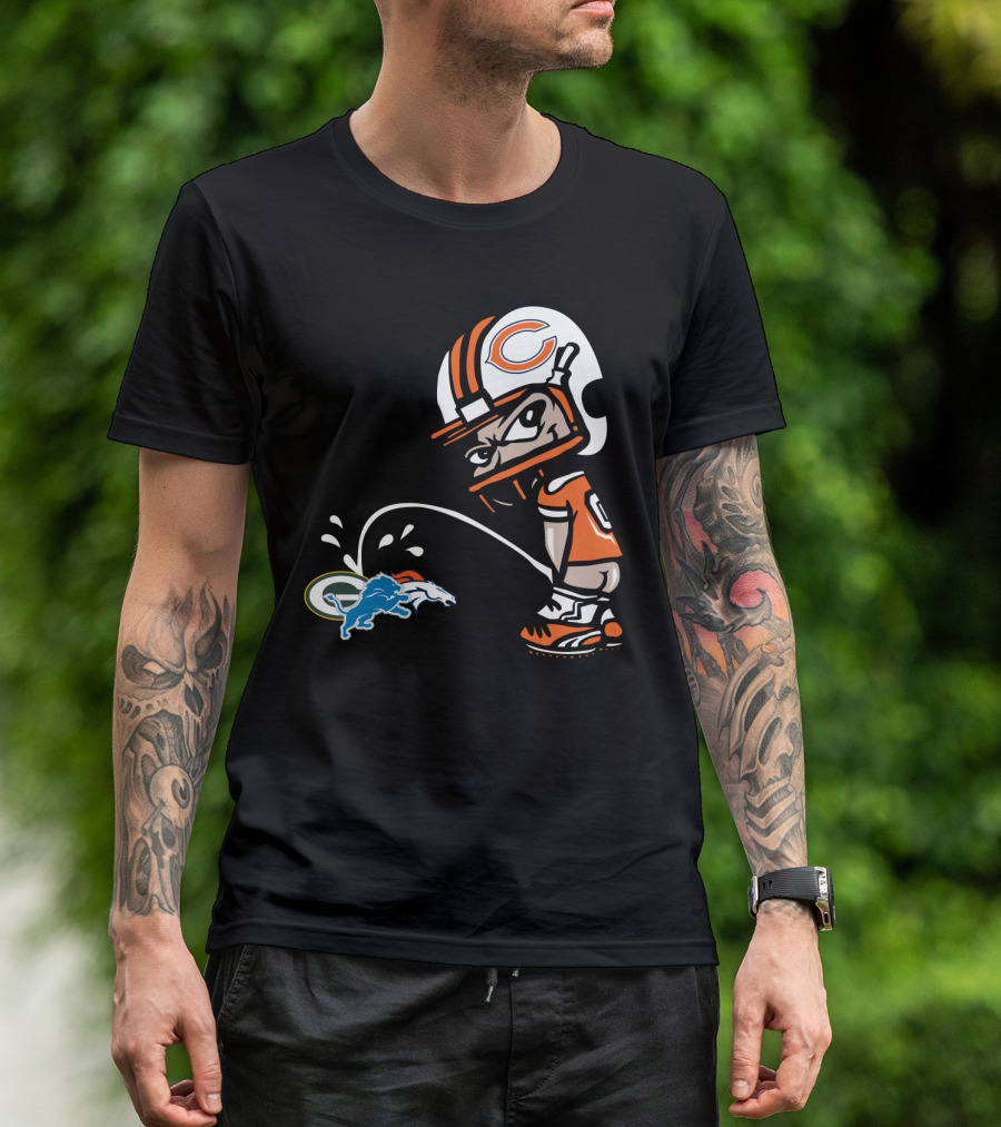 Chicago Bears Rivalry With Green Bay Packers And Denver Broncos T-Shirt