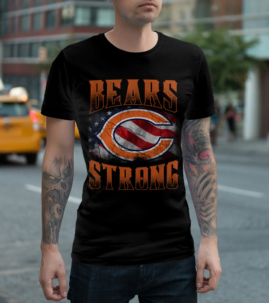 Bears Strong Chicago C Flag American Flag T-Shirt
