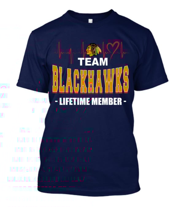 Team Blackhawks Lifetime Member Heartbeat T-Shirt