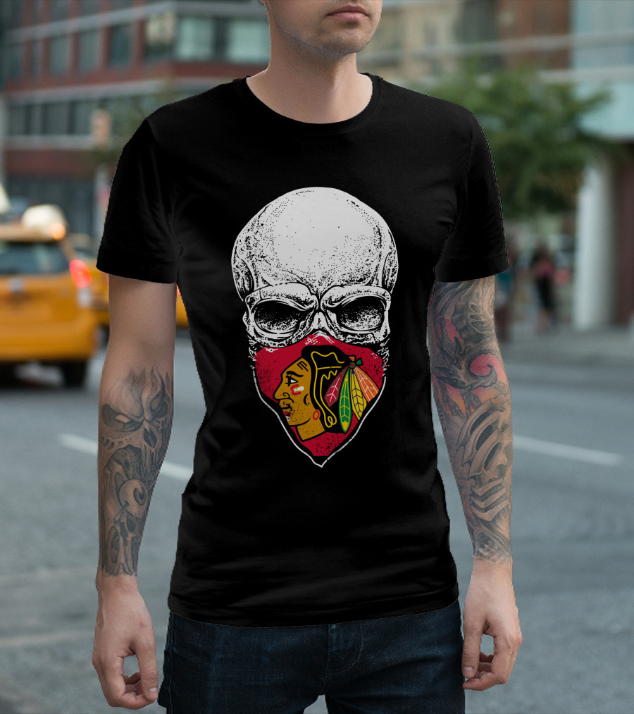 Chicago Blackhawks Skull Mask T-Shirt