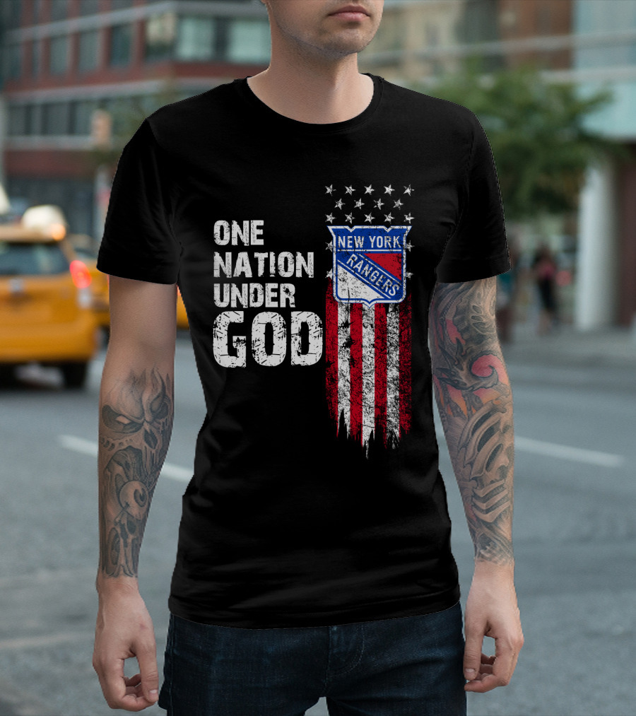 One Nation Under God New York Rangers Stars Stripes T-Shirt