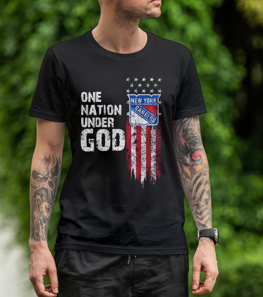 One Nation Under God New York Rangers Stars Stripes T-Shirt