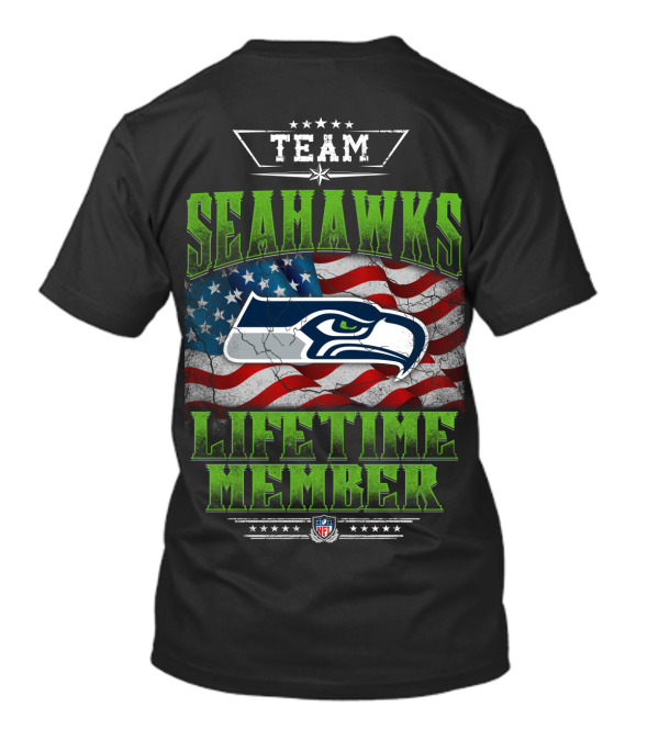 Team Seahawks Lifetime Member Nfl American Flag T-Shirt