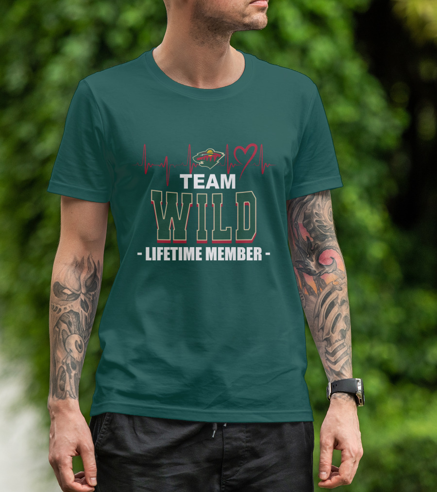 Team Minnesota Wild Lifetime Member Heartbeat T-Shirt