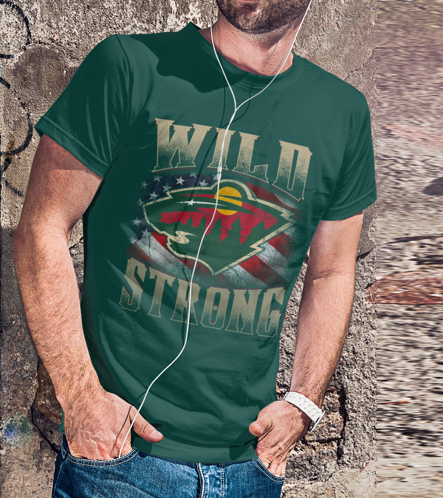 Minnesota Wild Strong American Flag T-Shirt
