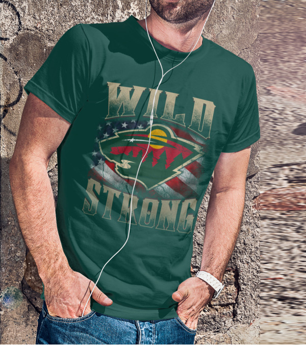 Minnesota Wild Strong American Flag T-Shirt