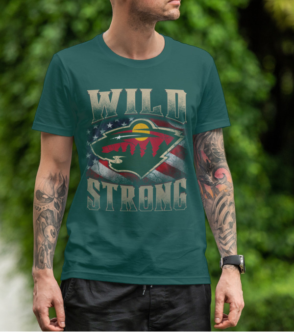 Minnesota Wild Strong American Flag T-Shirt