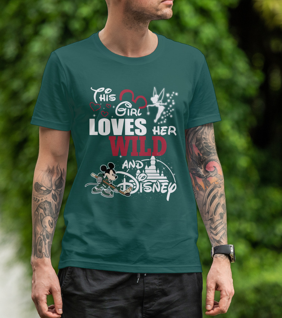 This Girl Loves Her Minnesota Wild And Disney T-Shirt