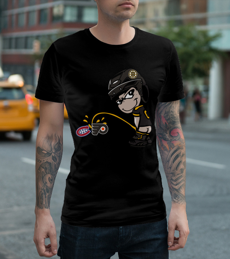 Boston Bruins Rivalry Hockey Toilet Humor Montreal Canadiens Philadelphia Flyers T-Shirt