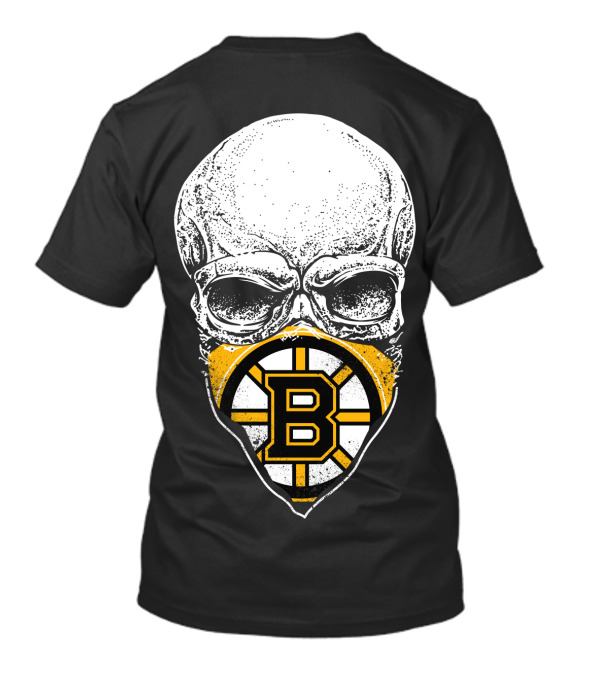 Boston Bruins Skull Mask Hockey T-Shirt