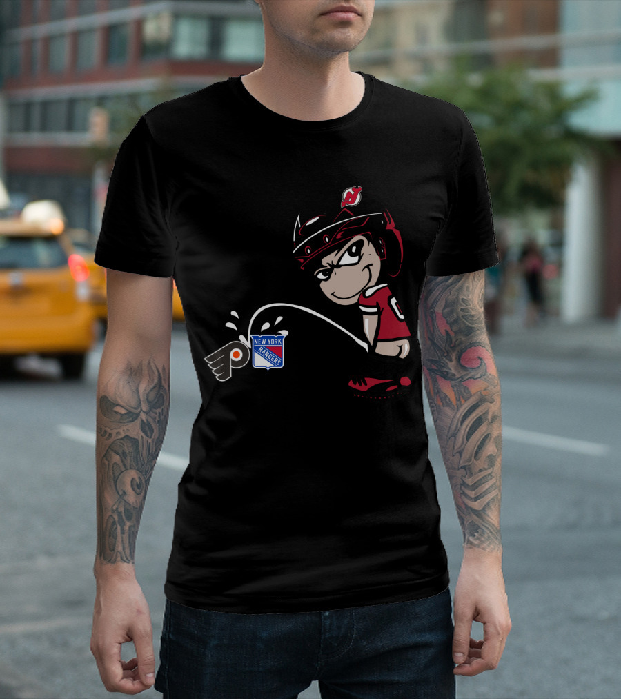 New Jersey Devils Rivalry With Philadelphia Flyers And New York Rangers T-Shirt