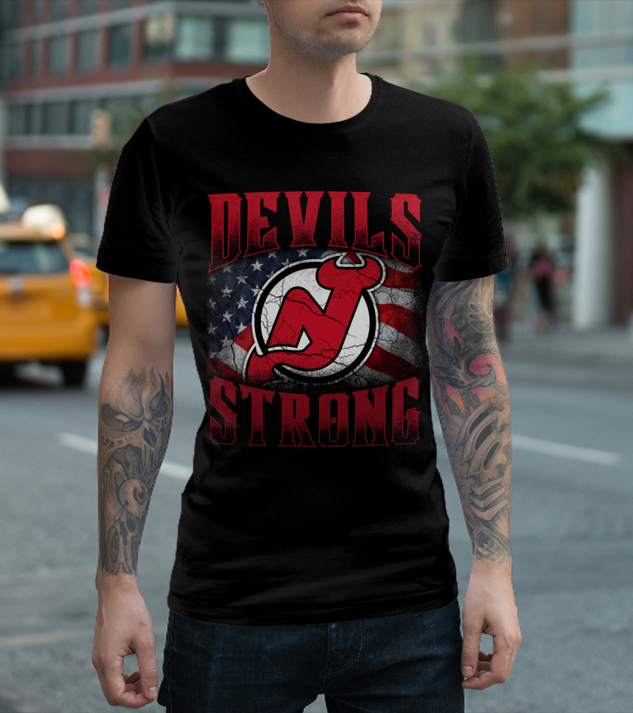 New Jersey Devils Strong American Flag T-Shirt