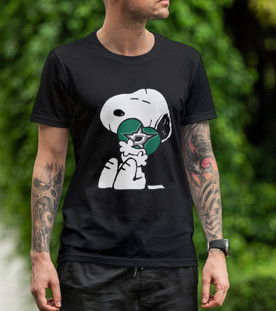 Snoopy Dallas Stars Hugging Nhl Hockey T-Shirt