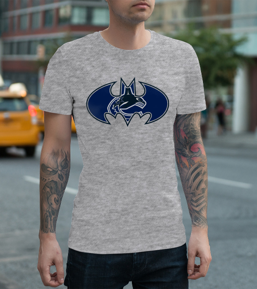 Vancouver Canucks Orca Batman Logo Fusion T-Shirt