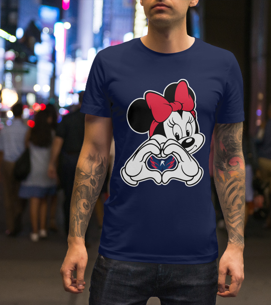 Minnie Mouse Heart Hands Washington Capitals T-Shirt
