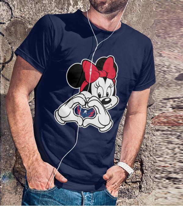 Minnie Mouse Heart Hands Washington Capitals T-Shirt