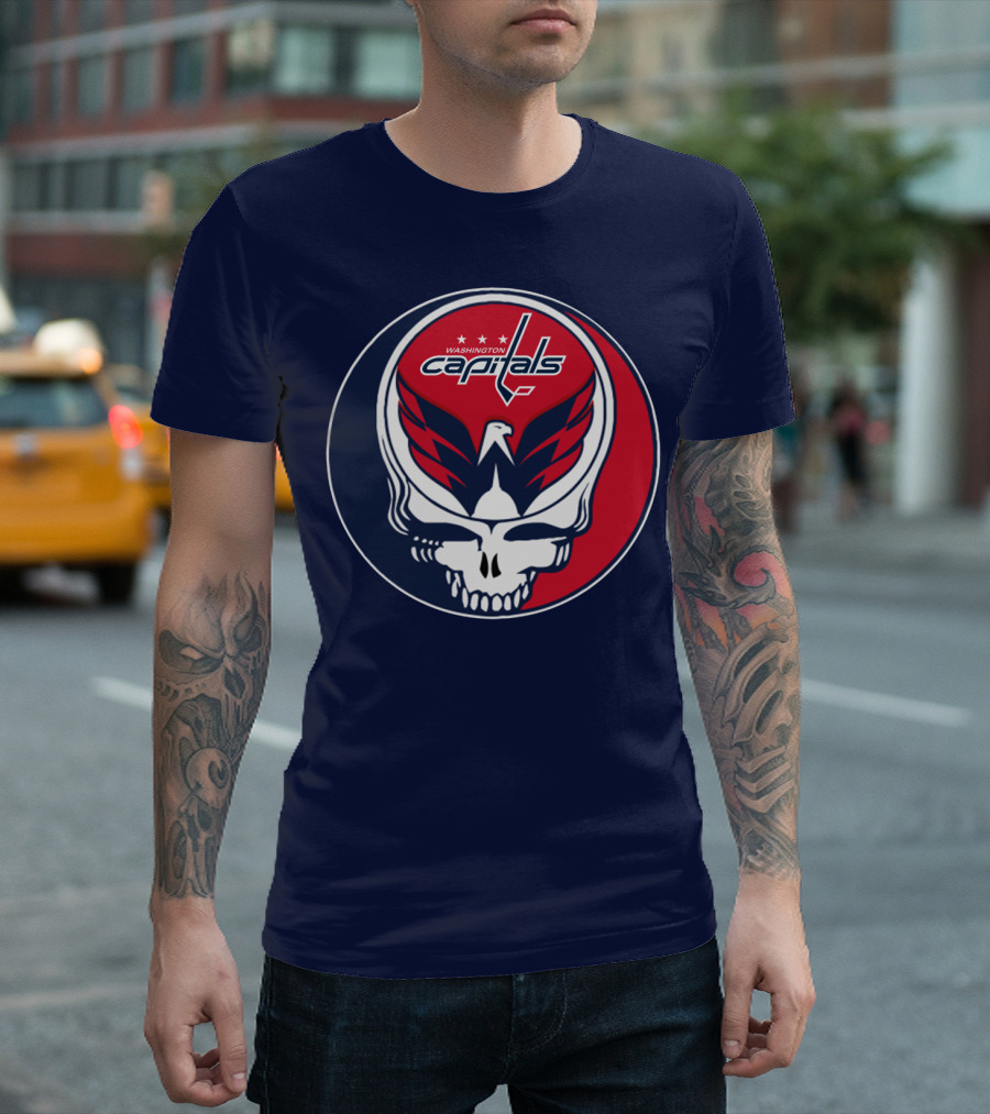 Washington Capitals Deadheads Hockey Logo Crest T-Shirt