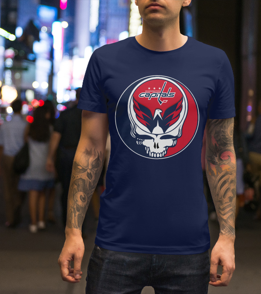 Washington Capitals Deadheads Hockey Logo Crest T-Shirt
