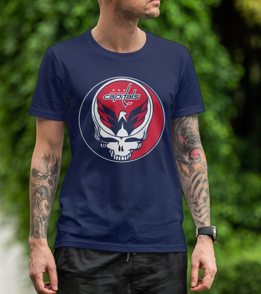 Washington Capitals Deadheads Hockey Logo Crest T-Shirt