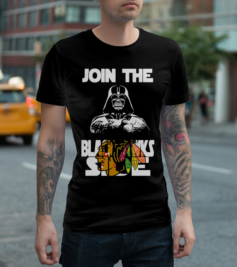 Join The Blackhawks Side Darth Vader T-Shirt