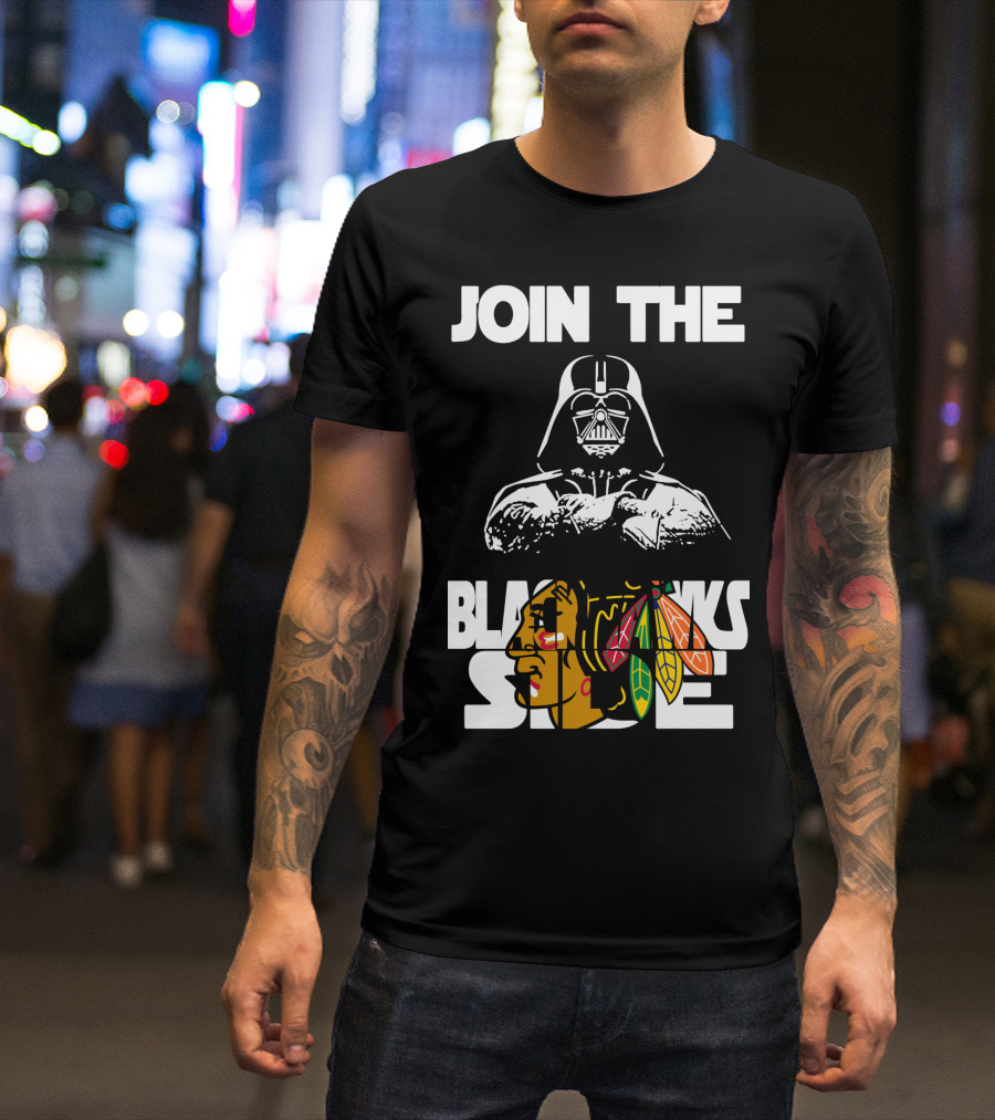 Join The Blackhawks Side Darth Vader T-Shirt