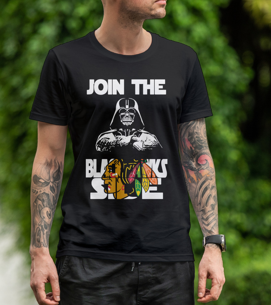 Join The Blackhawks Side Darth Vader T-Shirt