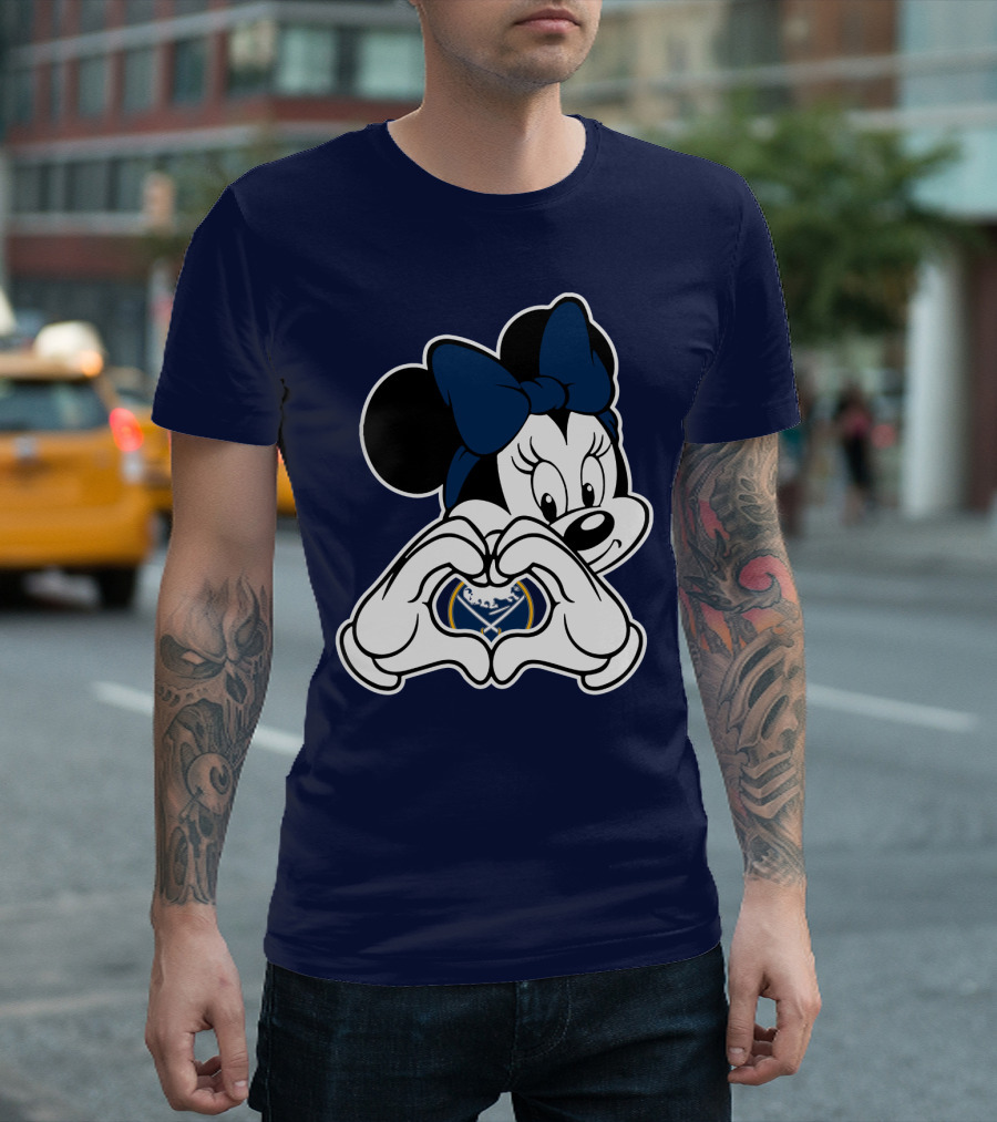 Buffalo Sabres Minnie Mouse Heart Hands T-Shirt