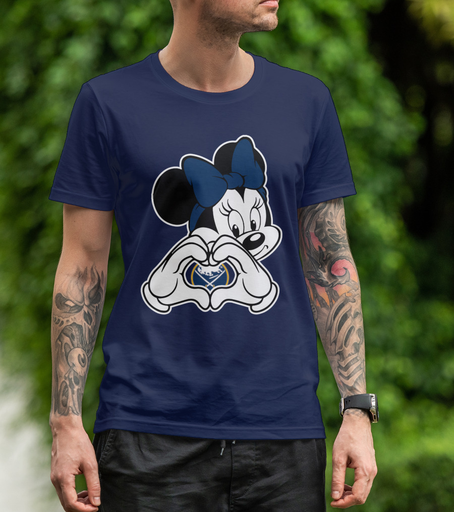 Buffalo Sabres Minnie Mouse Heart Hands T-Shirt