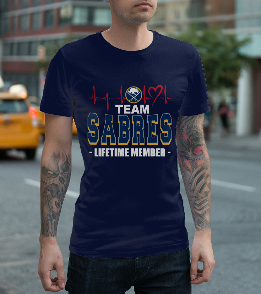 Team Buffalo Sabres Lifetime Member Heartbeat T-Shirt