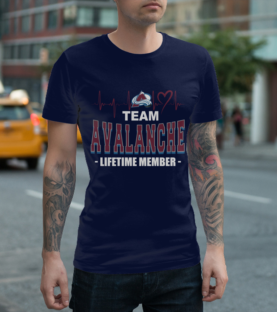 Team Avalanche Lifetime Member Colorado Avalanche Heartbeat T-Shirt