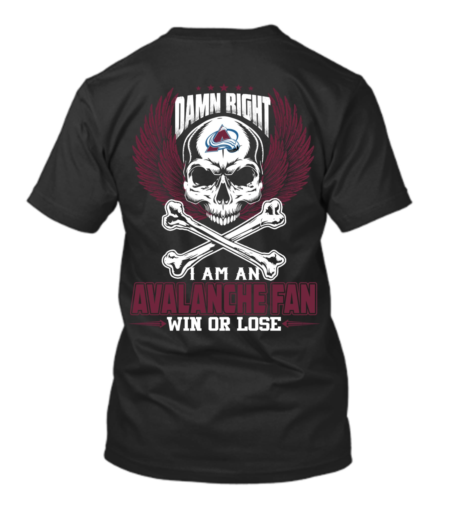 Damn Right I Am An Avalanche Fan Win Or Lose T-Shirt