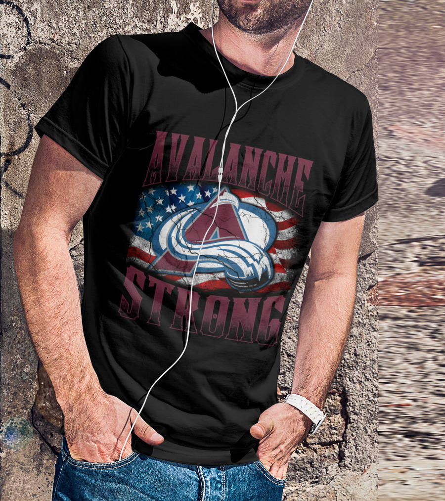 Avalanche Strong Colorado American Flag T-Shirt