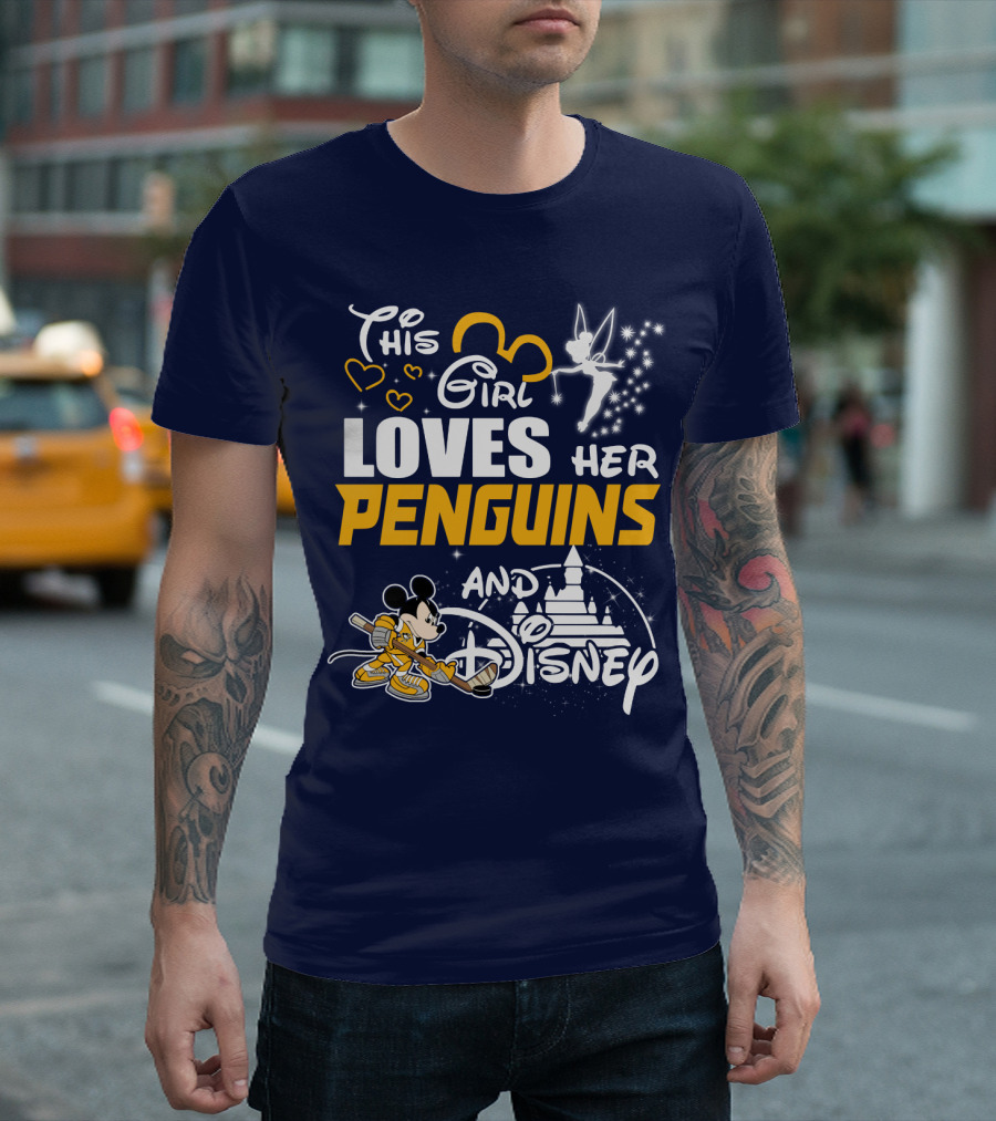 This Girl Loves Her Penguins And Disney T-Shirt