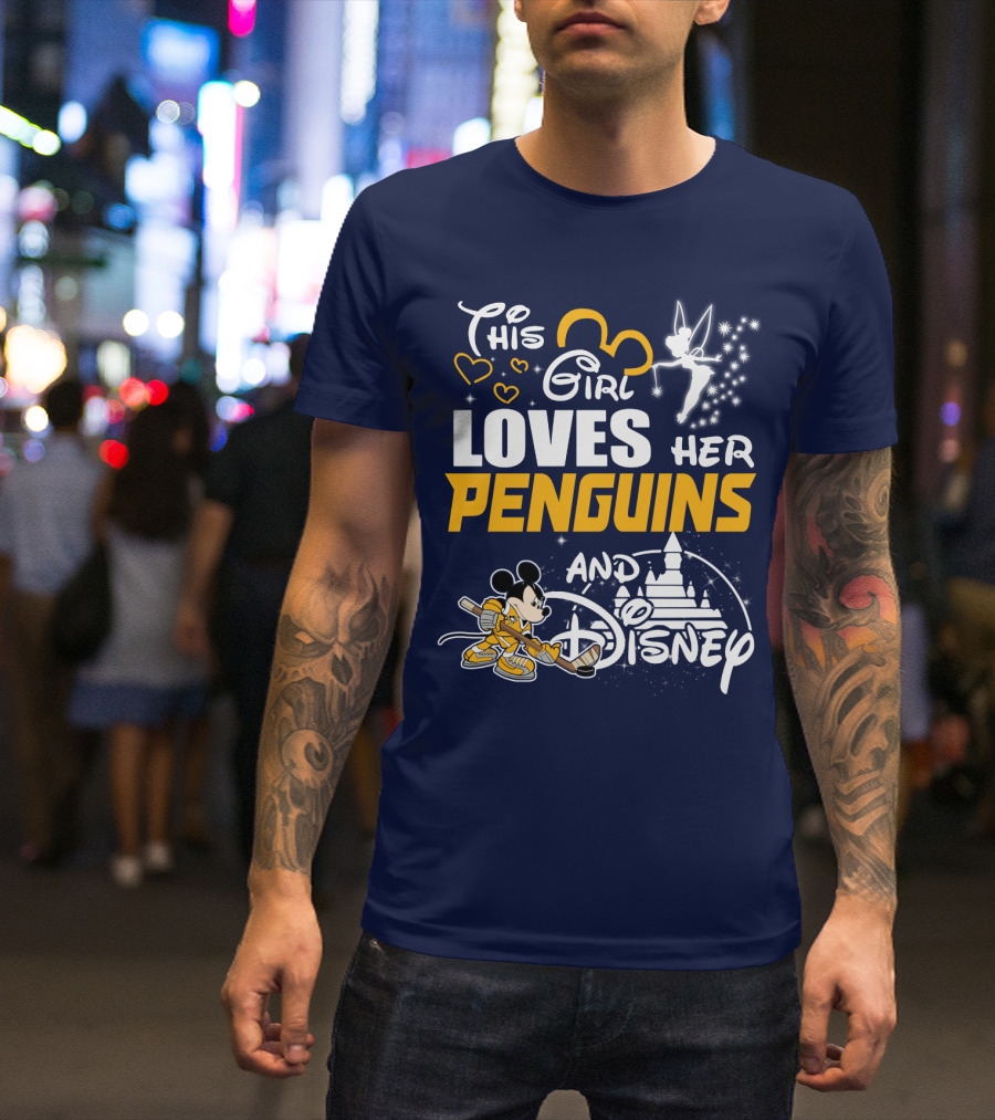 This Girl Loves Her Penguins And Disney T-Shirt
