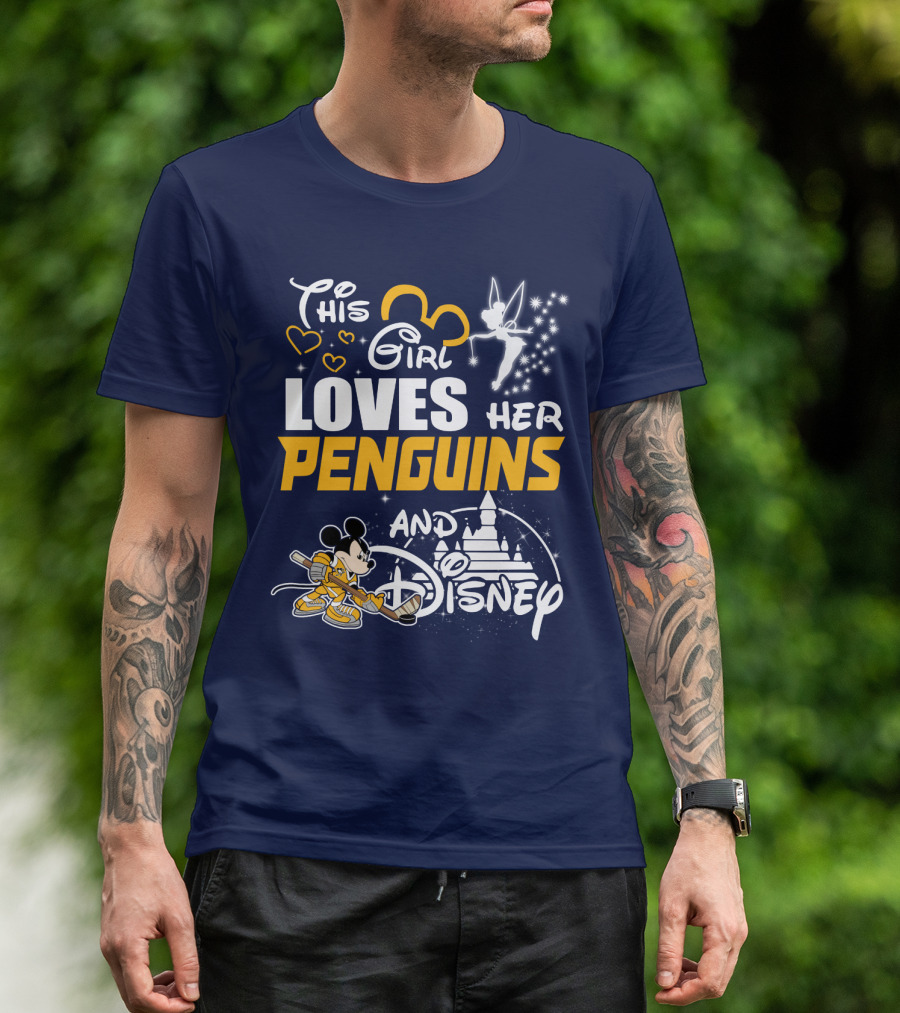 This Girl Loves Her Penguins And Disney T-Shirt