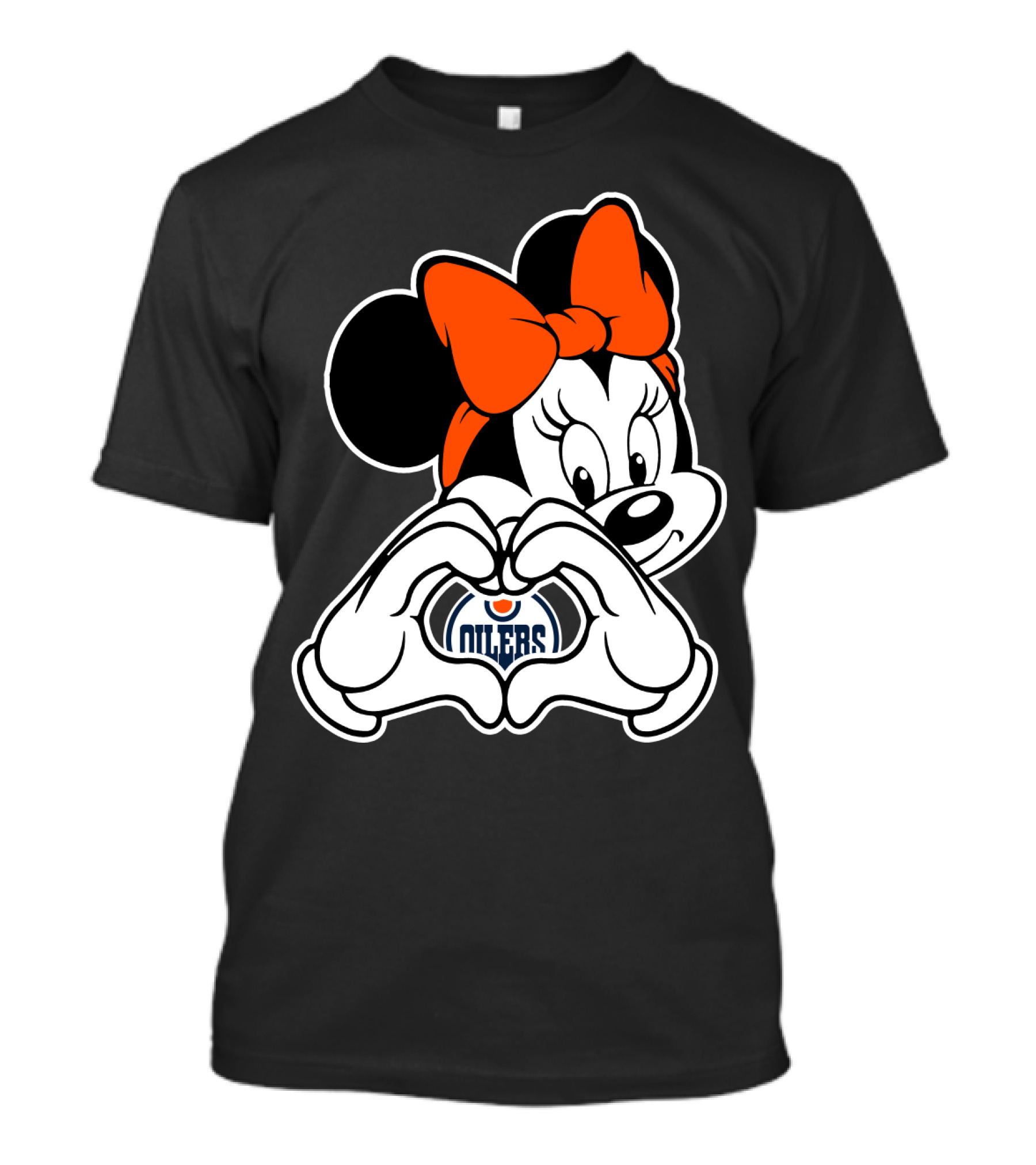Edmonton Oilers Minnie Mouse Heart Hands T-Shirt
