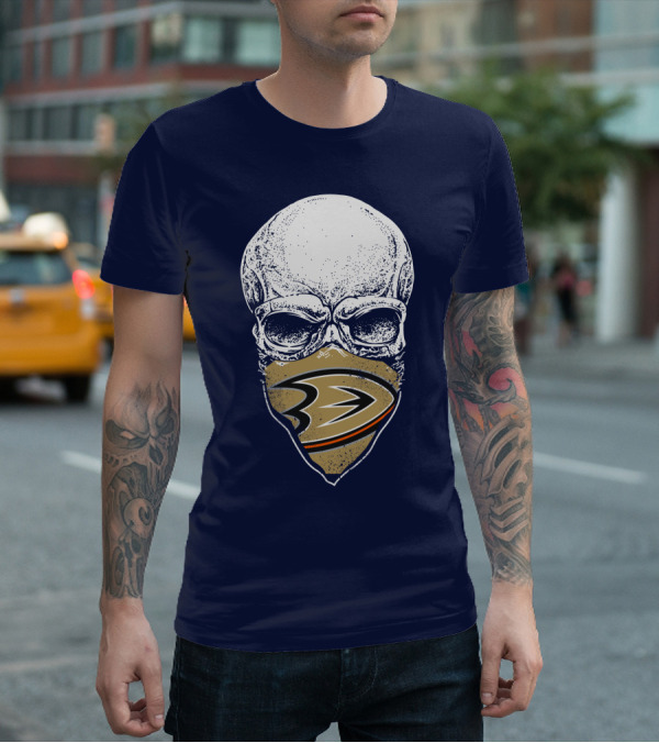 Anaheim Ducks Hockey Skull Mask T-Shirt