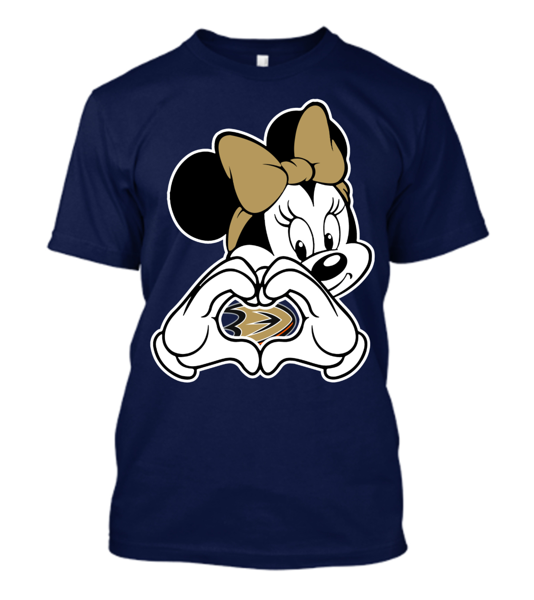 Anaheim Ducks Minnie Mouse Heart Hands T-Shirt