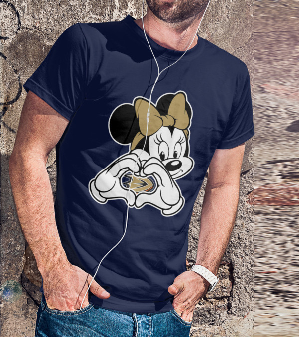 Anaheim Ducks Minnie Mouse Heart Hands T-Shirt