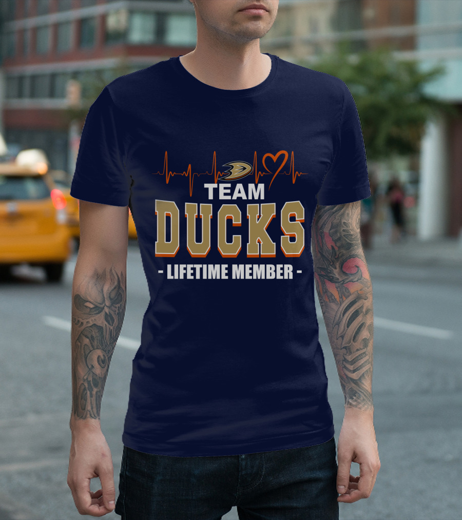 Team Ducks Lifetime Member Anaheim Ducks Heartbeat T-Shirt
