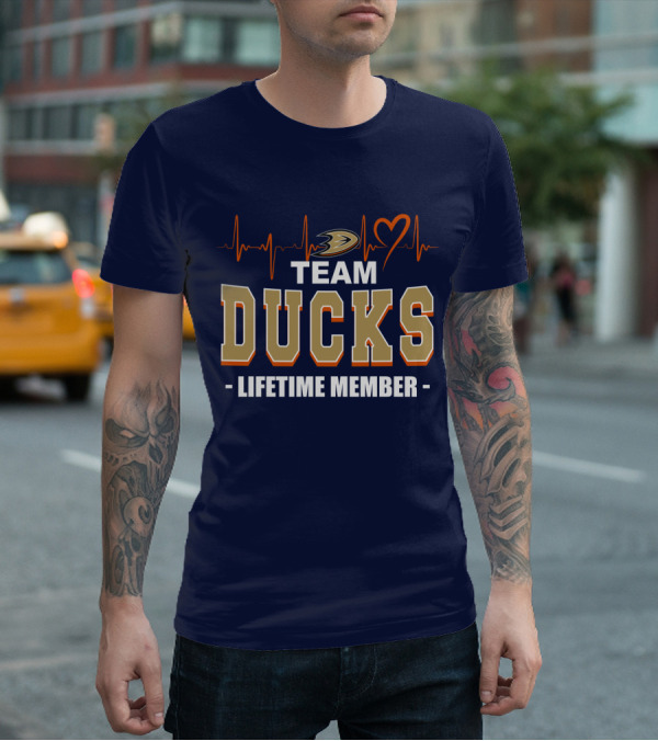Team Ducks Lifetime Member Anaheim Ducks Heartbeat T-Shirt