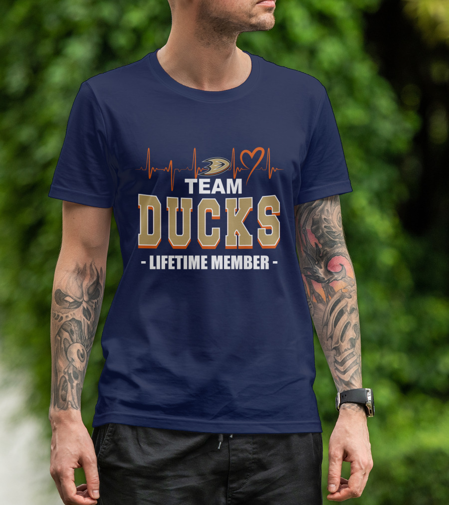 Team Ducks Lifetime Member Anaheim Ducks Heartbeat T-Shirt