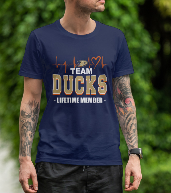 Team Ducks Lifetime Member Anaheim Ducks Heartbeat T-Shirt