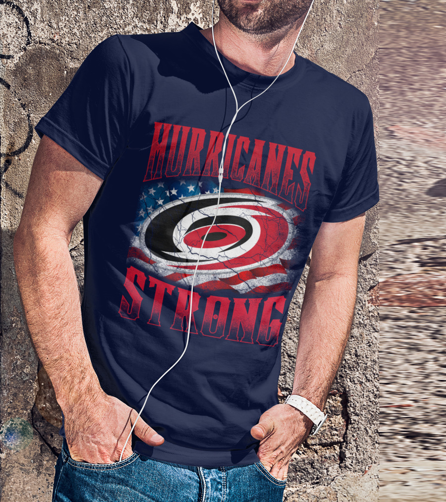 Carolina Hurricanes Strong American Flag T-Shirt